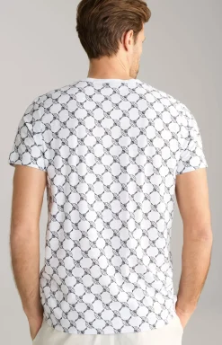 Cornflower-T-Shirt Tyron in Weiß gemustert