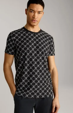 Cornflower-T-Shirt Tyron in Schwarz gemustert