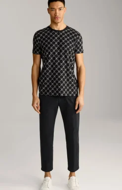 Cornflower-T-Shirt Tyron in Schwarz gemustert