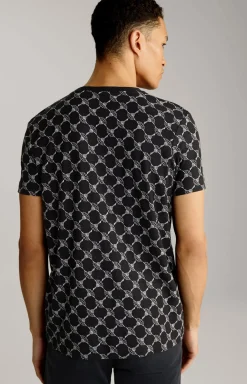 Cornflower-T-Shirt Tyron in Schwarz gemustert