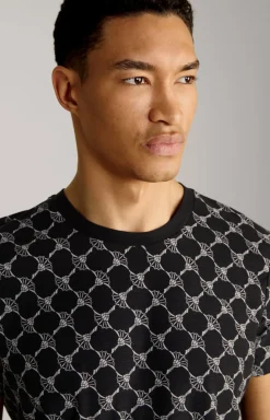 Cornflower-T-Shirt Tyron in Schwarz gemustert