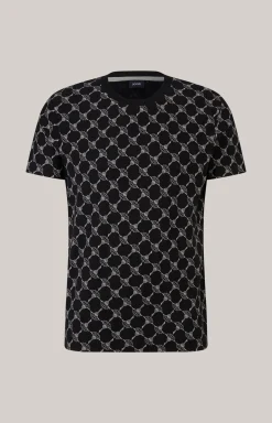 Cornflower-T-Shirt Tyron in Schwarz gemustert