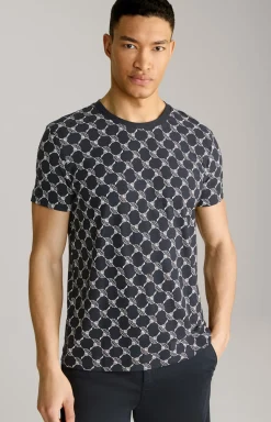 Cornflower-T-Shirt Tyron in Navy gemustert