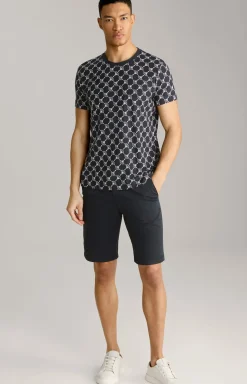 Cornflower-T-Shirt Tyron in Navy gemustert