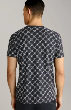 Cornflower-T-Shirt Tyron in Navy gemustert