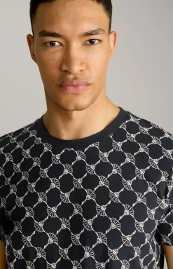 Cornflower-T-Shirt Tyron in Navy gemustert