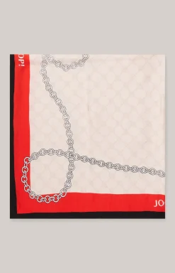 Cornflower-Tuch in Rot/Ecru gemustert