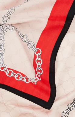 Cornflower-Tuch in Rot/Ecru gemustert