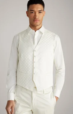 Cornflower-Weste Weazer in Creme gemustert