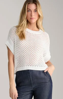 Crochet-Pullover in Weiß