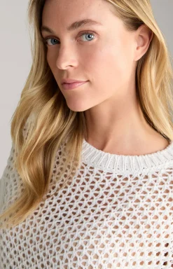 Crochet-Pullover in Weiß