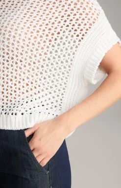 Crochet-Pullover in Weiß