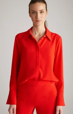 Crêpe-Bluse in Rot