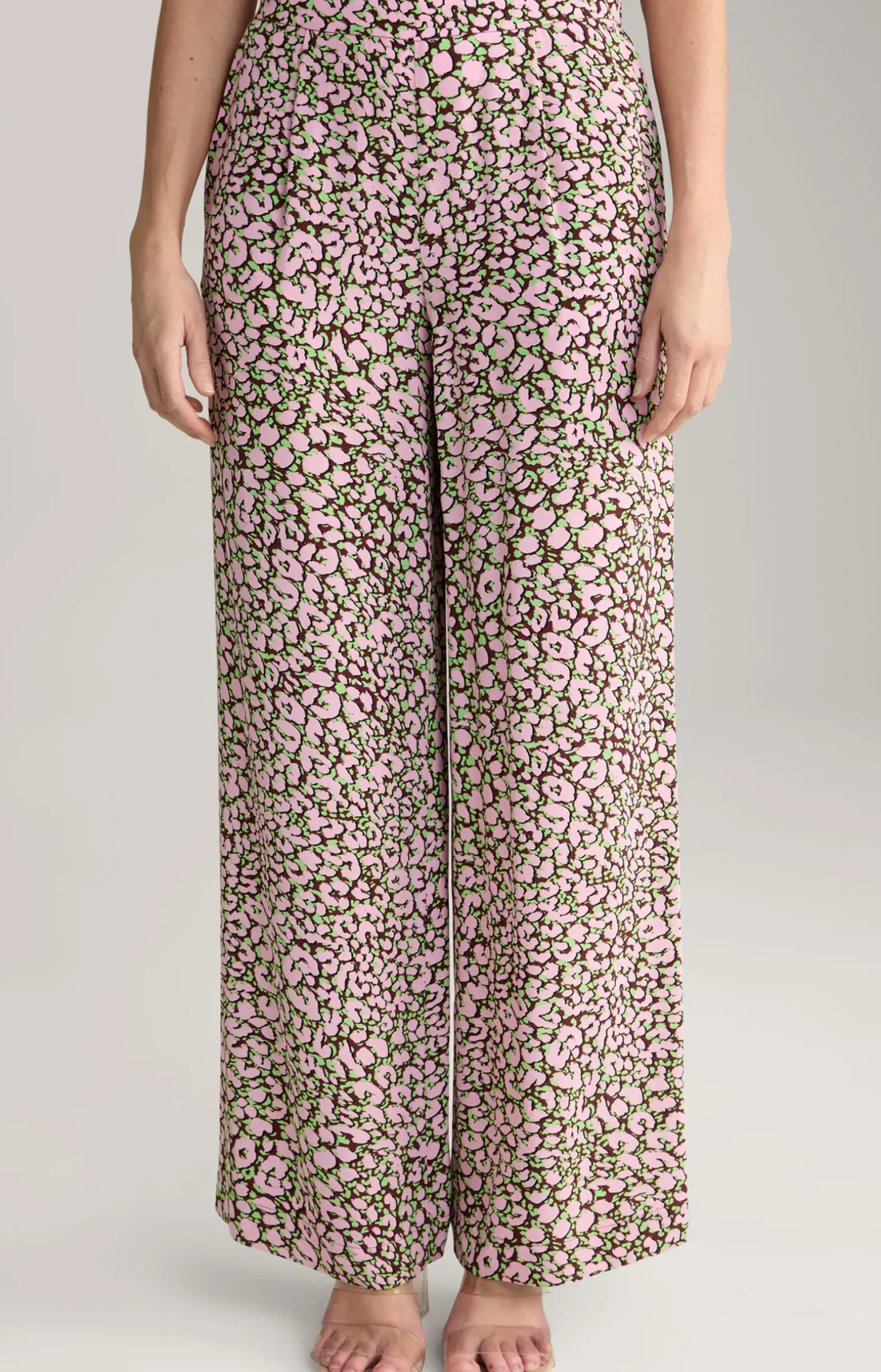 Crêpe-Hose in Rot/Rosa/Grün