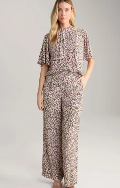 Crêpe-Hose in Rot/Rosa/Grün