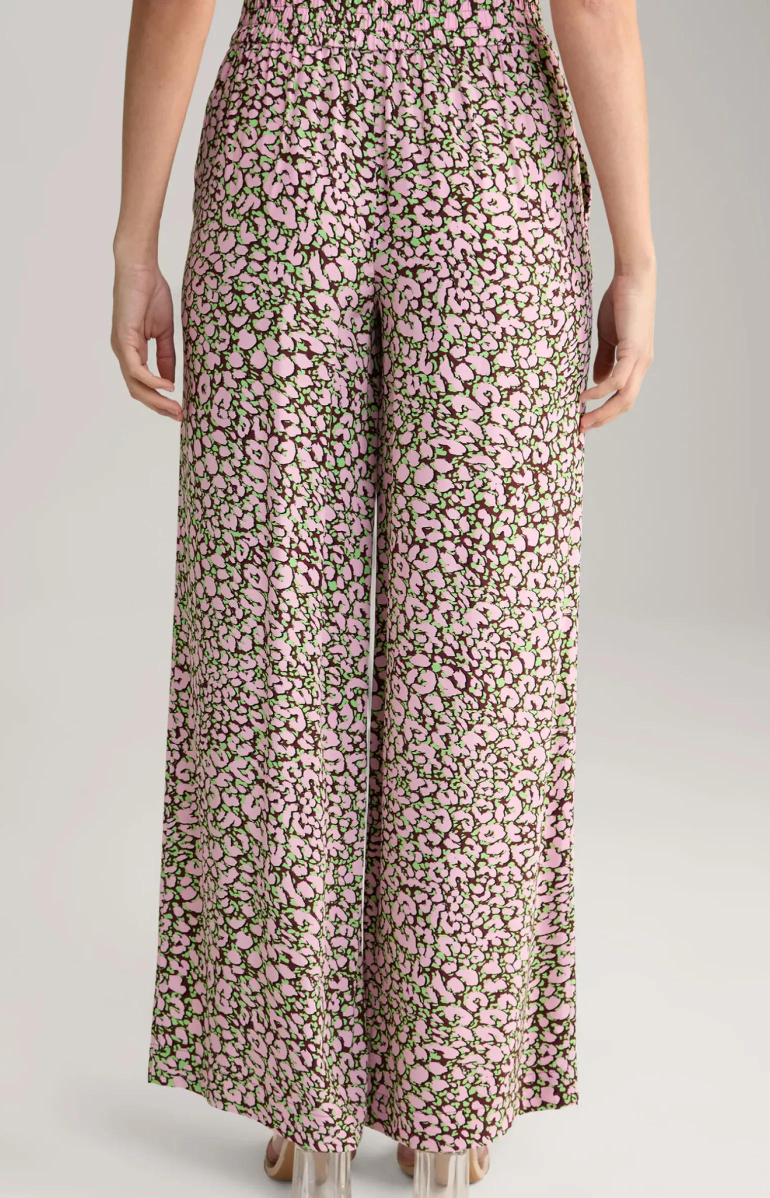 Crêpe-Hose in Rot/Rosa/Grün