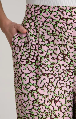 Crêpe-Hose in Rot/Rosa/Grün