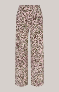 Crêpe-Hose in Rot/Rosa/Grün