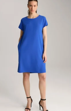 Crêpe-Kleid in Blau
