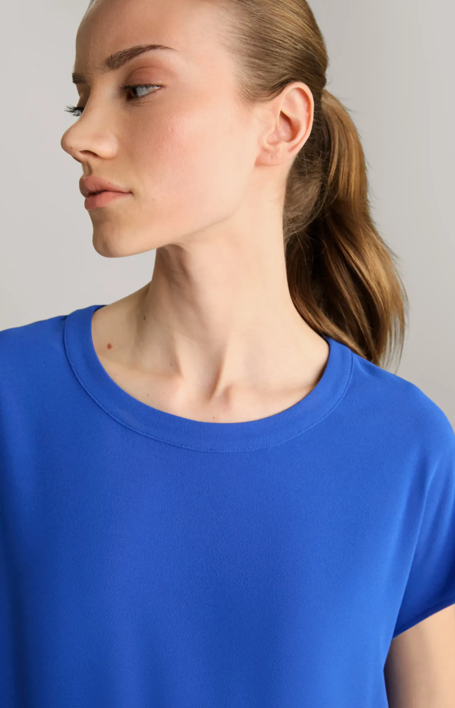 Crêpe-Kleid in Blau