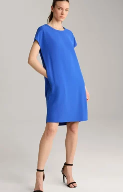 Crêpe-Kleid in Blau
