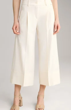 Culotte mit feinen Nadelstreifen in Offwhite