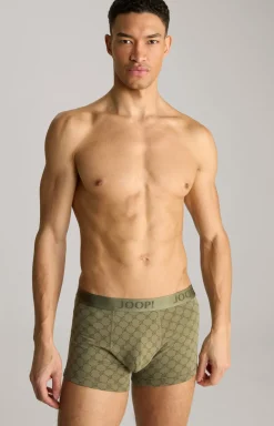 3-er Pack Boxer in Oliv/Weiß/Blau gemustert