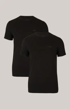2er Pack Fine Cotton T-Shirts in Schwarz