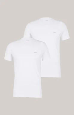 2er-Pack Feiner Stretch T-Shirts in Weiß