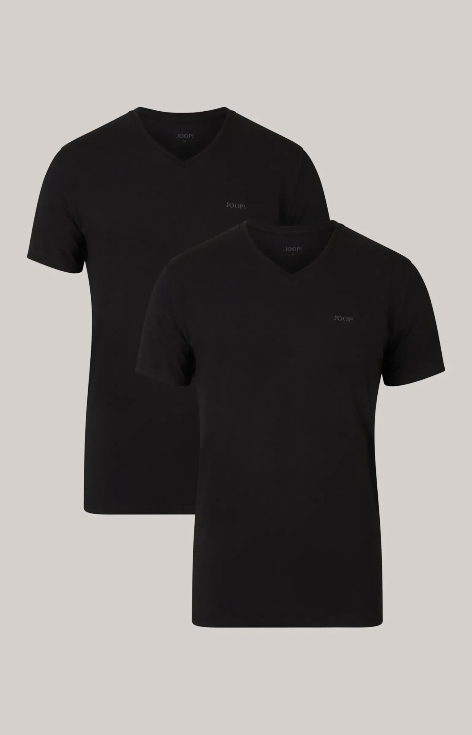 2er-Pack Feiner Stretch T-Shirts in Schwarz