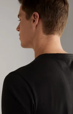 2er-Pack Feiner Stretch T-Shirts in Schwarz