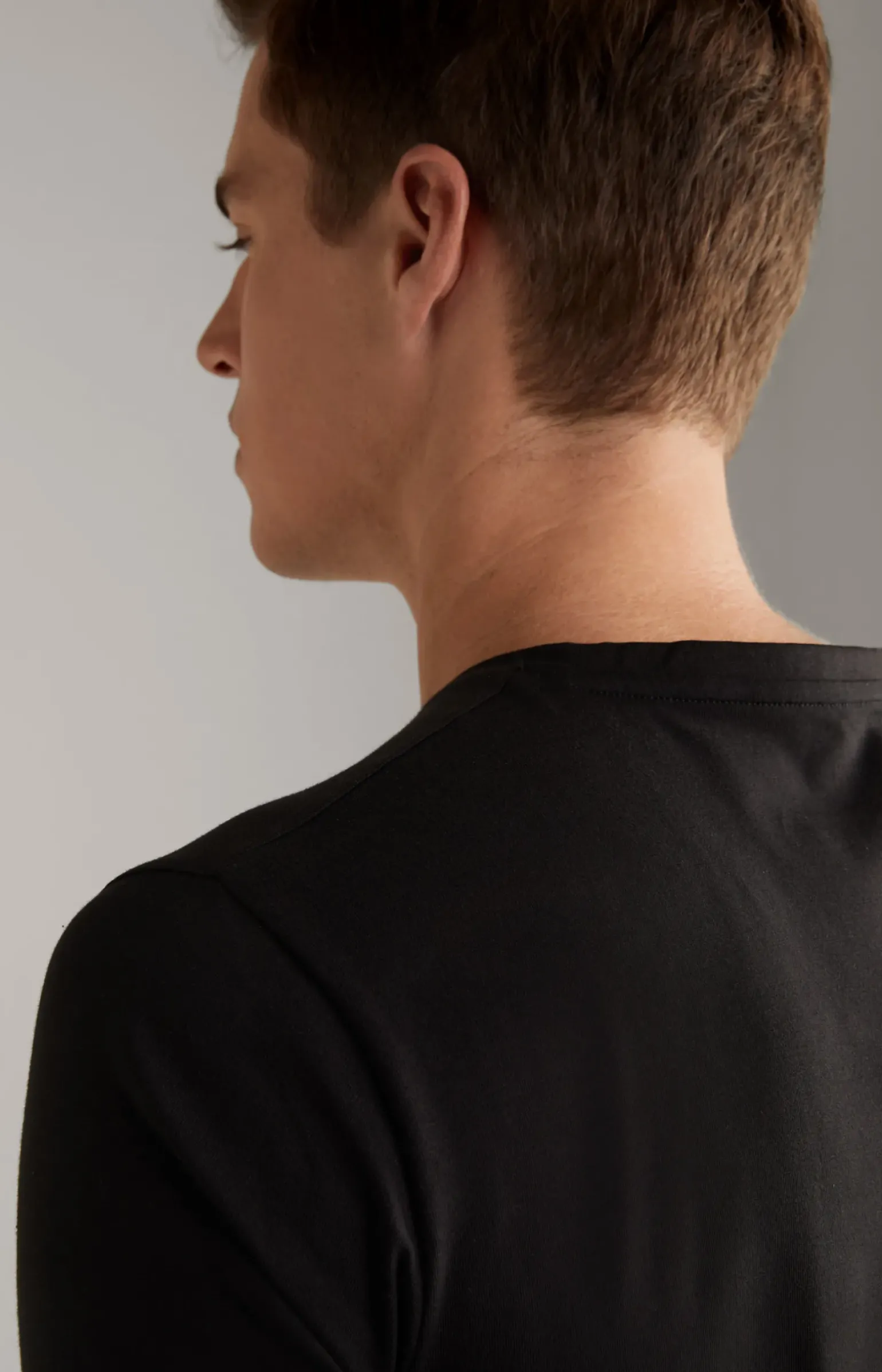 2er-Pack Feiner Stretch T-Shirts in Schwarz