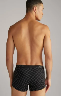 3er-Pack Fine Cotton Stretch Boxer in Schwarz/Rot/Weiß gemustert