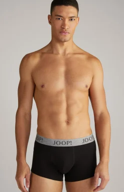3er-Pack Fine Cotton Stretch Boxer in Schwarz/Dunkelgrau meliert
