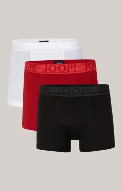 3er-Pack Fine Cotton Stretch Boxer in Schwarz/Rot/Weiß