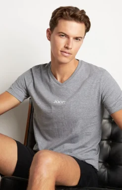 2er-Pack Fine Cotton T-Shirts in Grau meliert