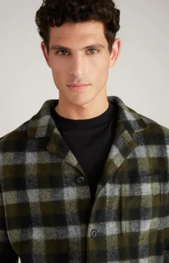 Flanell-Overshirt Haiko in Grün/Grau kariert