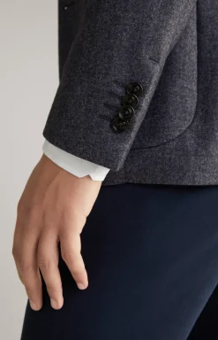 Flanell-Sakko Four in Blau meliert