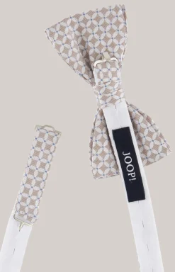 Fliege in Beige/Weiß/Blau