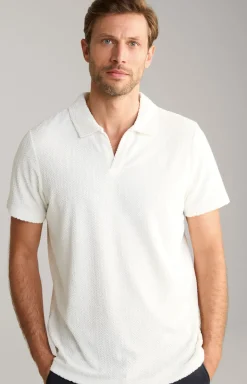 Frottee-Polohemd Piero in Creme strukturiert