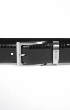 Gürtel mit Reptil-Prägung in Schwarz