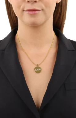 Halskette mit Logo-Anhänger in Gold