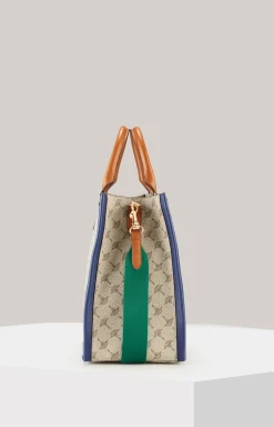 Handtasche Mazzolino Due Aurelia in Taupe/Grün/Blau