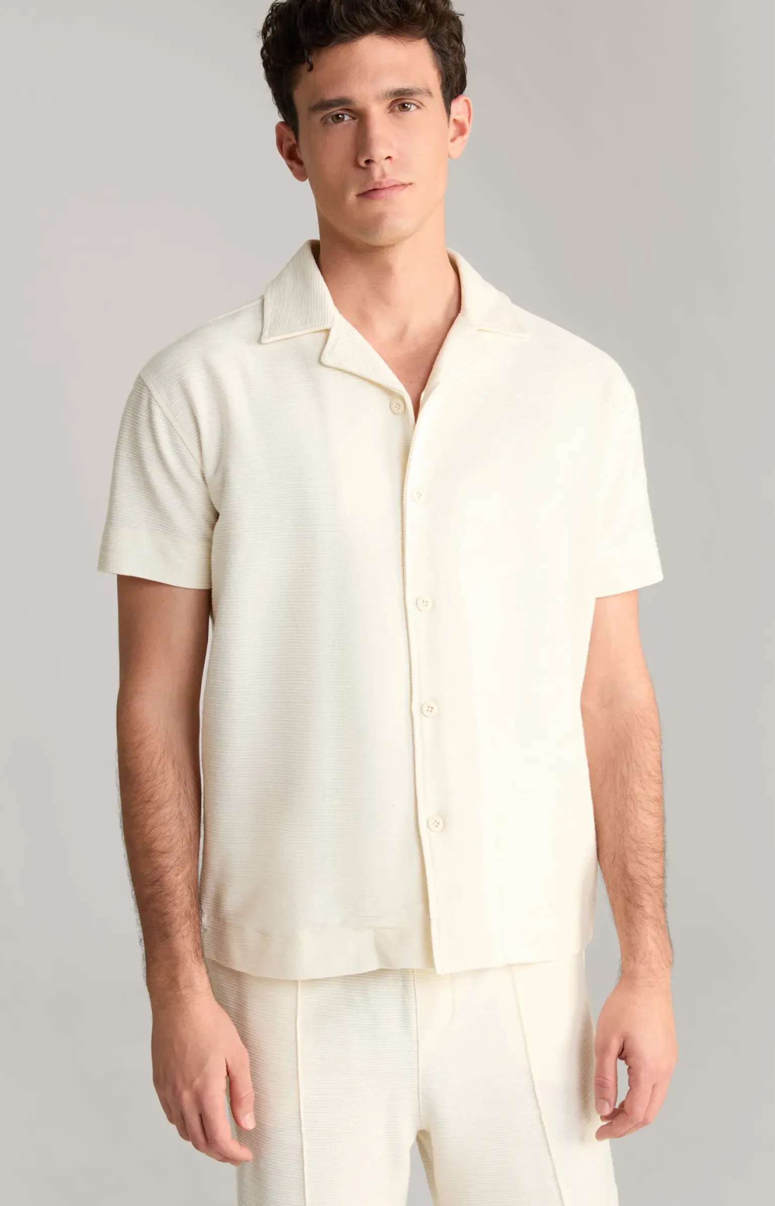 Hemd Damian in Beige strukturiert