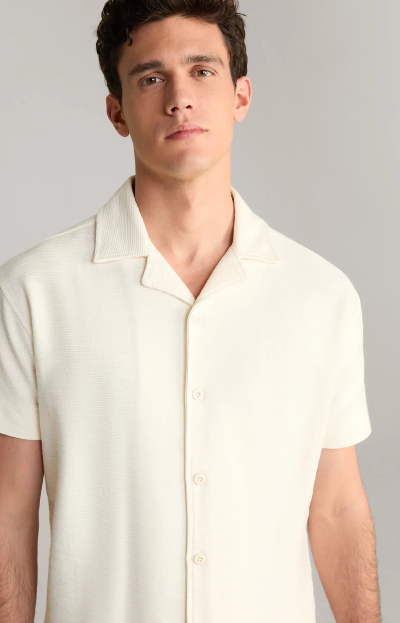 Hemd Damian in Beige strukturiert