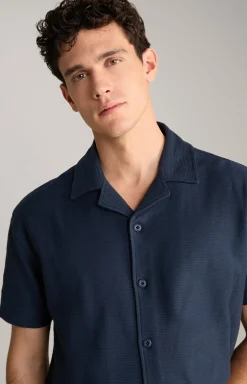 Hemd Damian in Navy strukturiert