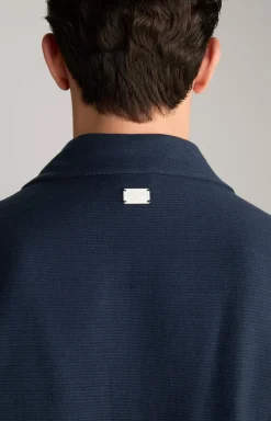 Hemd Damian in Navy strukturiert