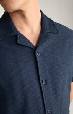 Hemd Damian in Navy strukturiert