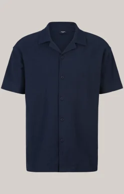 Hemd Damian in Navy strukturiert