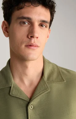 Hemd Damian in Oliv strukturiert